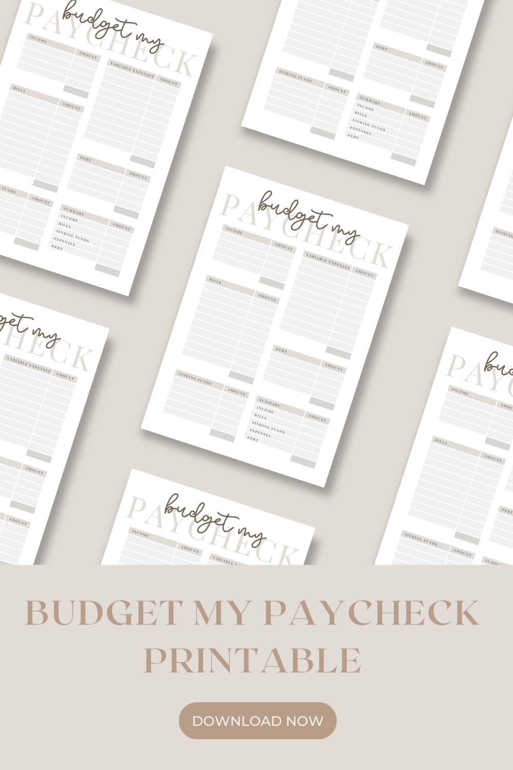 Budget my Paycheck Printable