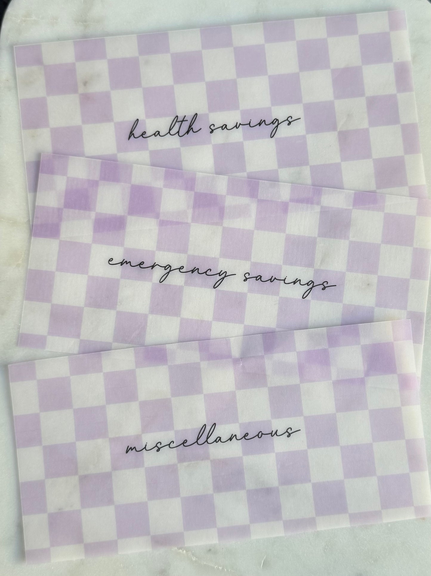 SALE!! Set of 6 Cash Saving Inserts